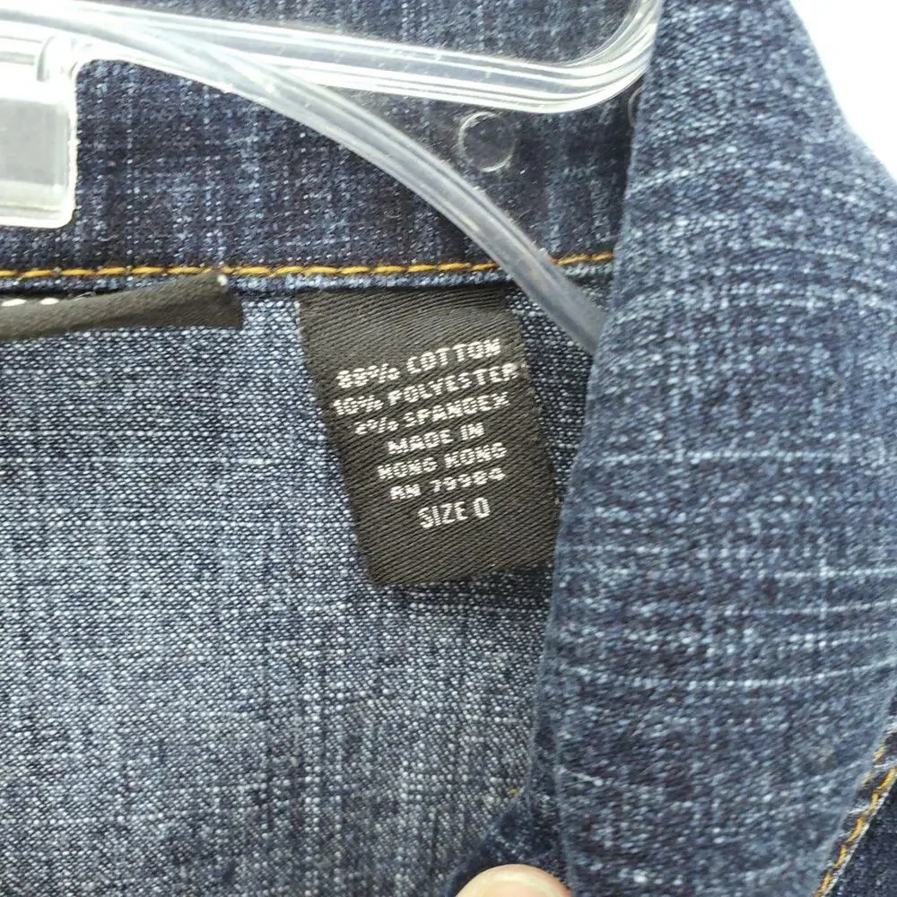 Chico's Denim Buttoned Jean Jacket (0) S Outdoor Minimalist Neutral Basic Coat